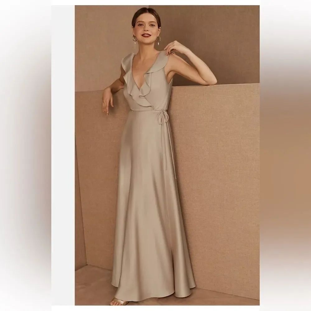 Anthropologie BHLDN Tansy Satin Maxi Dress Size U.S. 12